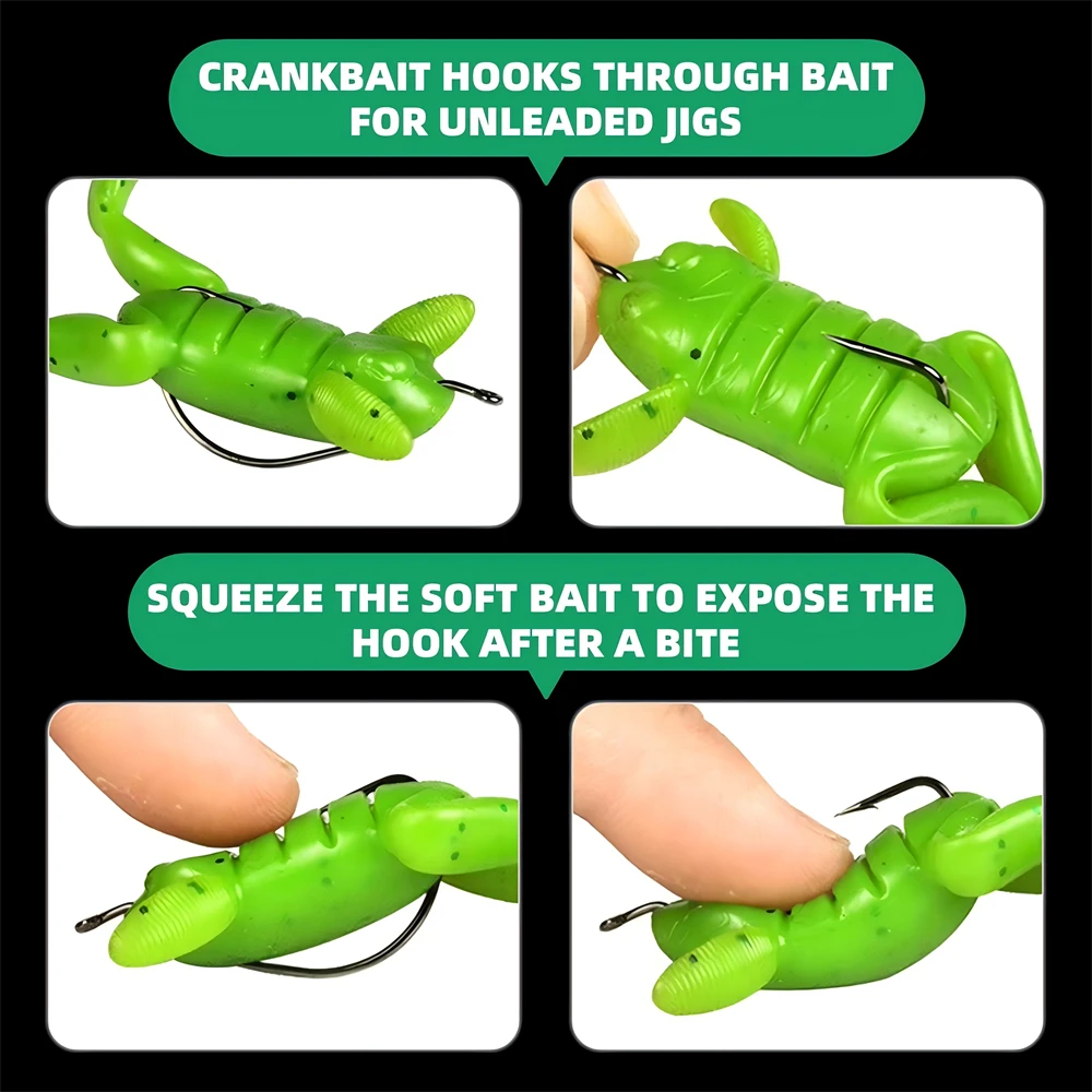 ZUKIBO 5 uds cebo de ranas suaves señuelo de pesca TPE Señuelos de Pesca artificiales Swimbait Topwater señuelo flotante cebos para pesca al aire libre - imagen 3