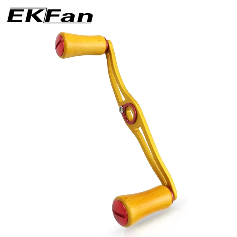 Ekfan-mango de aleación de 130MM + perilla de madera para carrete de pesca Dawa Bastcast, asas de 8x5MM, agujeros DIY - imagen 4