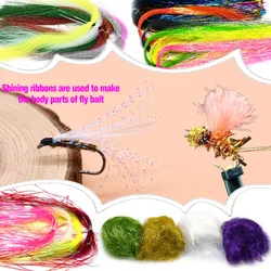 MNFT-Kit para atar moscas principiantes – hilo, plumas y ganchos cristal