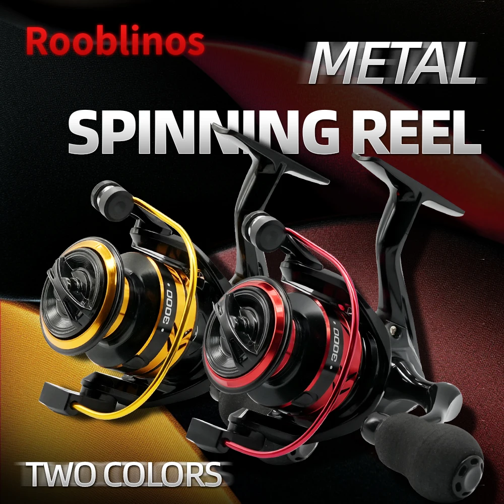 Carrete giratorio ROOBLINOS YG 5,2: 1 tamaño 1000-7000 equipo de pesca integral suave y ligero