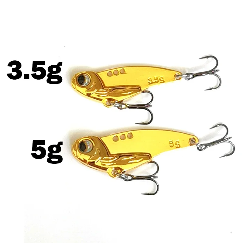 Nuevo Metal Mini VIB cuchara Wobbler señuelo de pesca 3,5g 5g aparejos de pesca Pin de lubina Crankbait vibración Spinner cebo que se hunde - imagen 4