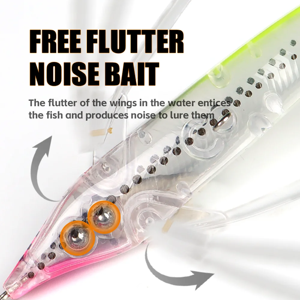 THORFORCE-cebo de pececillo de libélula, 80MM, 6,5G, Señuelos de pesca en superficie, Wobblers flotantes, señuelo de insectos con alas, lápiz, Lucio - imagen 5