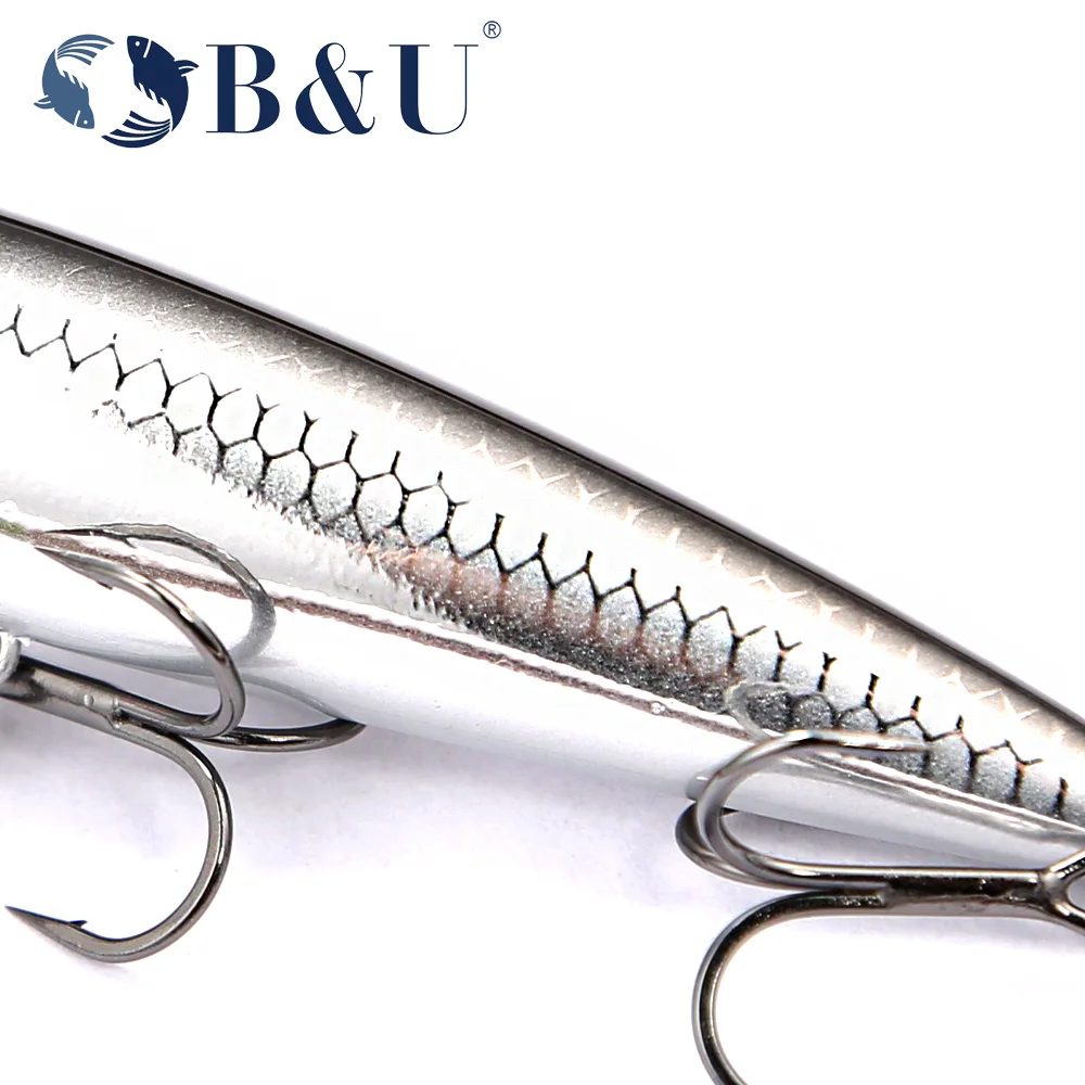B & U hundimiento Minnow Swimbait señuelo de pesca Wobblers señuelo de trucha y cebo duro Jerkbait para aparejos de pesca de perca - imagen 5