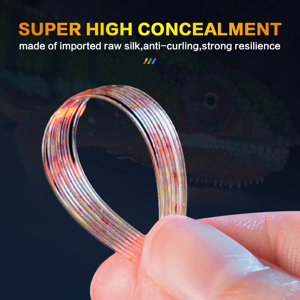 Línea de pesca de camuflaje manchada ZUKIBO de 3000M, línea de hundimiento de monofilamento recubierto de fluorocarbono súper Invisible 3D, línea de pesca con mosca - imagen 3