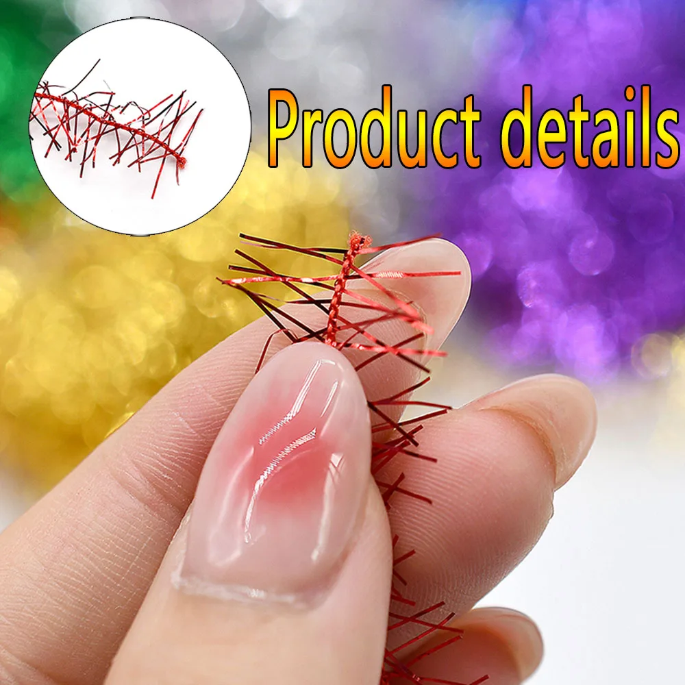 MNFT-Material para atar moscas, chenilla de hielo, 7 colores, 2 metros por paquete - imagen 5