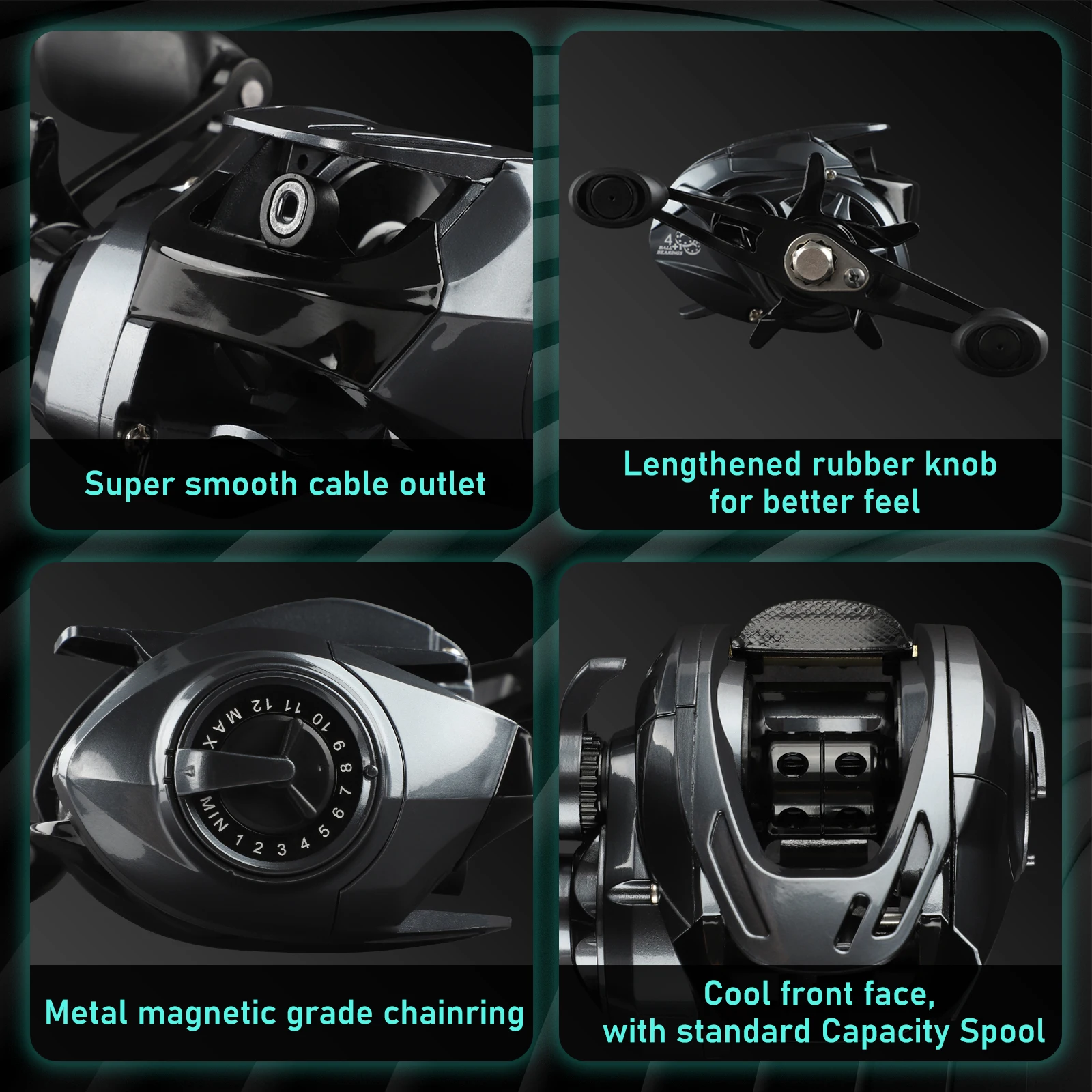 MAVLLOS-carrete de fundición de cebo Triumph BFS, rodamientos de acero inoxidable 7,2: 1 5BB, relación de fuerza de 8KG, carrete de pesca de carpa - imagen 5