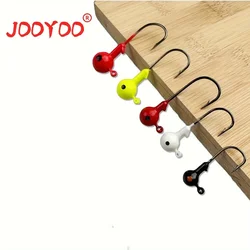 Juego de anzuelos de pesca con cabeza de anzuelo de colores mezclados, anzuelos de plomo de hierro para cebo blando, anzuelos de pesca de púas universales para trucha, 5 uds.