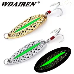 Señuelo de pesca con cuchara giratoria de Metal, cebo duro de 7g, 10g, 15g, ruido luminoso, Paillette, cebos artificiales, trucha de lentejuelas pequeñas, 1 ud.