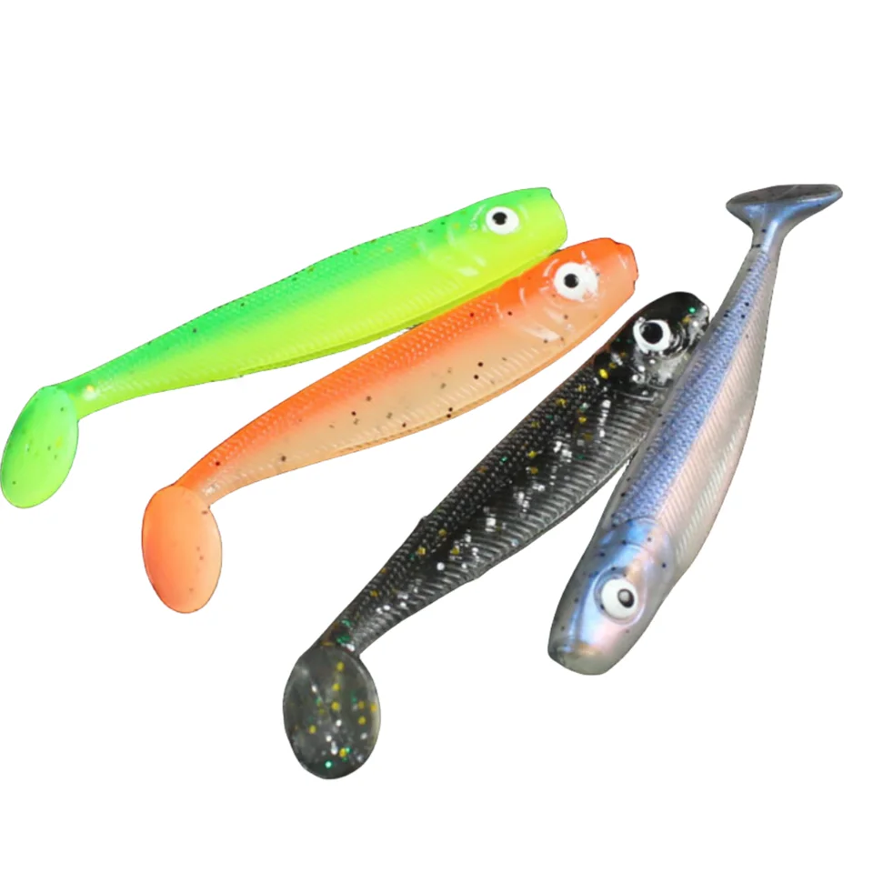 MUKUN Señuelos Silicona Shad Doble Color Cola T – Cebo Blando Pesca - imagen 2