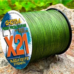 Línea de pesca trenzada X21 300m – Multihilo PE ultra resistente