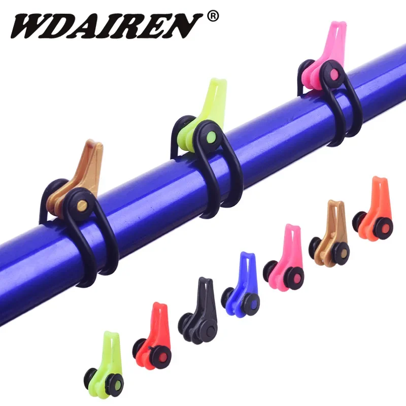 10 Uds. Gancho de plástico para caña de pescar, señuelos, cebo, cuchara, anzuelo triple, soporte de seguridad, accesorios para aparejos de pesca - imagen 2