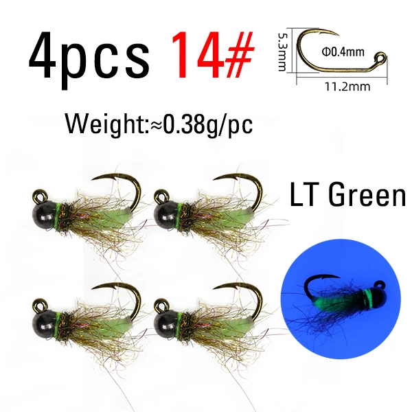 4pcs Lt Green size14