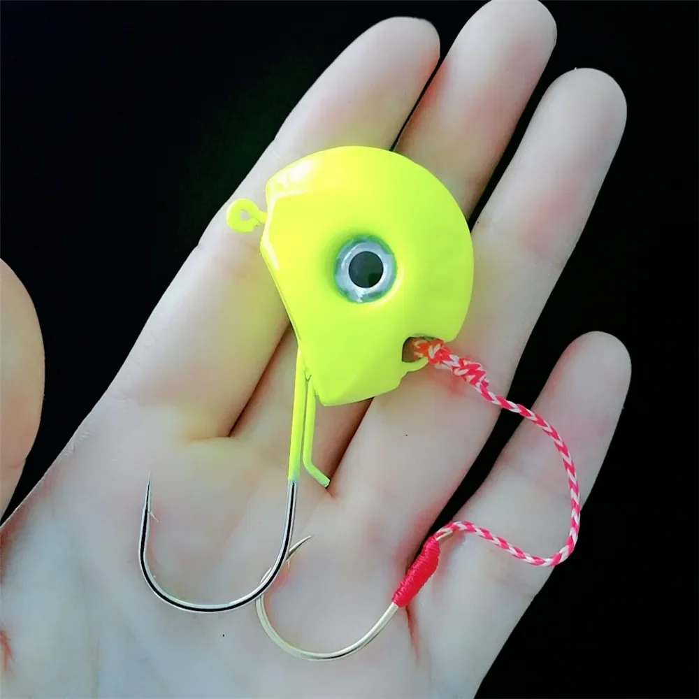 Swolfy-anzuelo de pesca con cabeza de anzuelo, anzuelo de gusano suave, manivela de Jigging, aparejos de pesca de Lucio, 80g, 100g - imagen 3