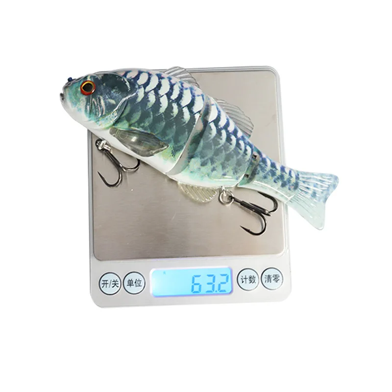 1 Uds 63g giratorio grande tres secciones Swimbait Señuelos de Pesca cuerpo duro hundimiento lento articulado lubina Pike señuelos aparejos de cebo de pesca - imagen 3