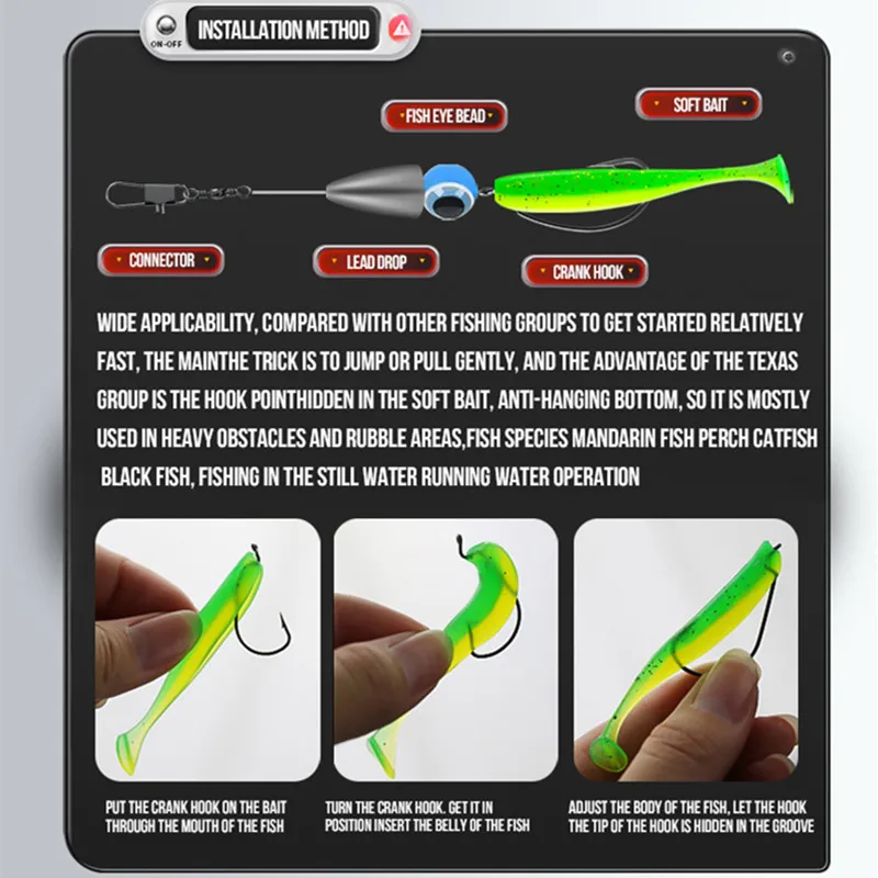 Juego de equipo de pesca de cebo blando para peces biónicos, con caja de gancho de almacenamiento, equipo de pesca suave y portátil para exteriores, 76 Uds. - imagen 3