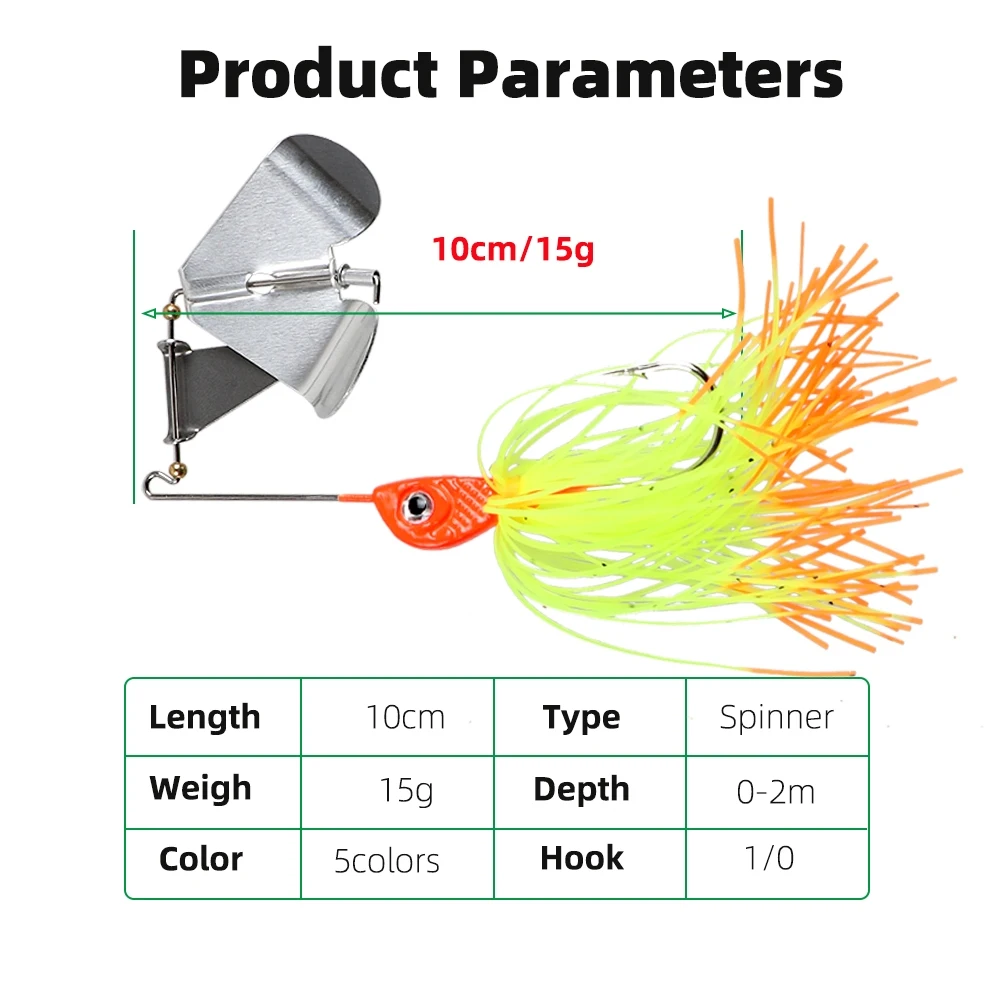 Señuelos de pesca Spinnerbait de 14,5g, pesca de lubina, Buzzbait, lubina Multicolor, trucha, salmón, cebos giratorios de Metal, plantillas de natación - imagen 2