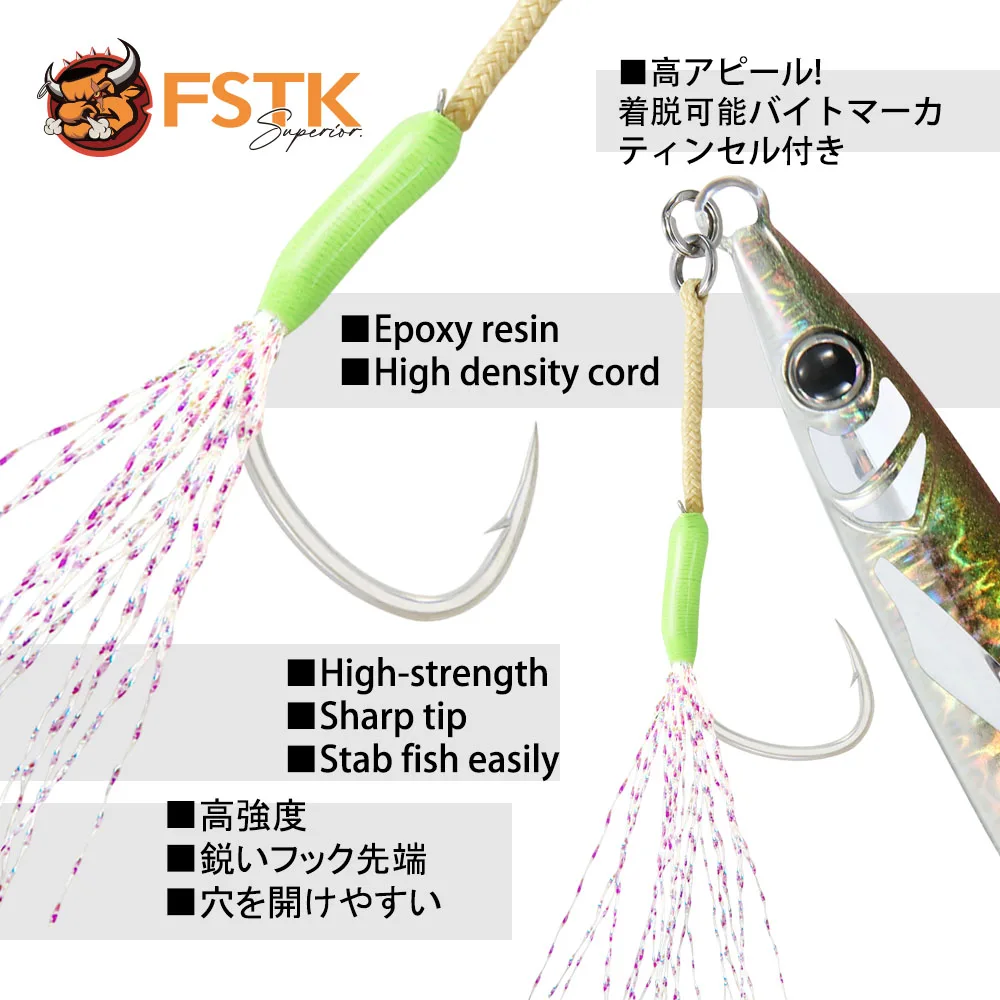 2024 FSTK nuevo señuelo JIG plantilla de Metal de aguas profundas 60G 80G 100G plantilla de pesca cebo cuchara cebos lápiz aparejos de pesca de hundimiento rápido - imagen 5