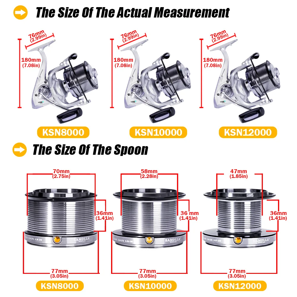 Carrete de pesca giratorio 12 + 1BB, alta velocidad 2022: 1, 25KG, arrastre máximo, barco de mar, pesca Al curricán, Surf, cuchara de Metal grande, Moulinet Peche, 4,6 - imagen 4