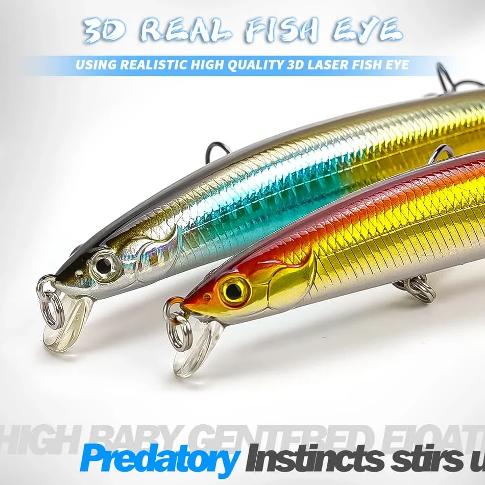 Señuelo de pesca flotante MINNOW, 140MM, 29G, Señuelos de Pesca Minnow flotantes, Wobble Minnow Crankbait duro - imagen 3