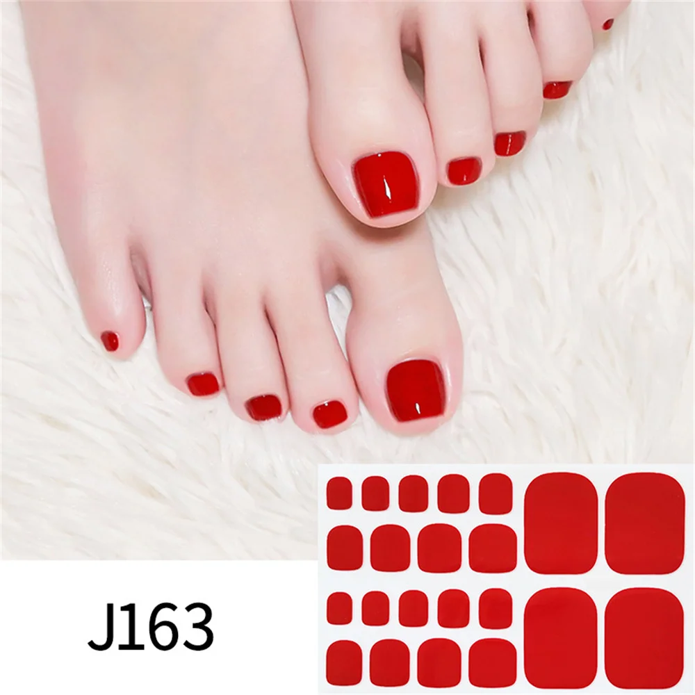 Pegatinas extraíbles para uñas de los pies, suministros para manicura, 22 pegatinas de Color sólido - imagen 3
