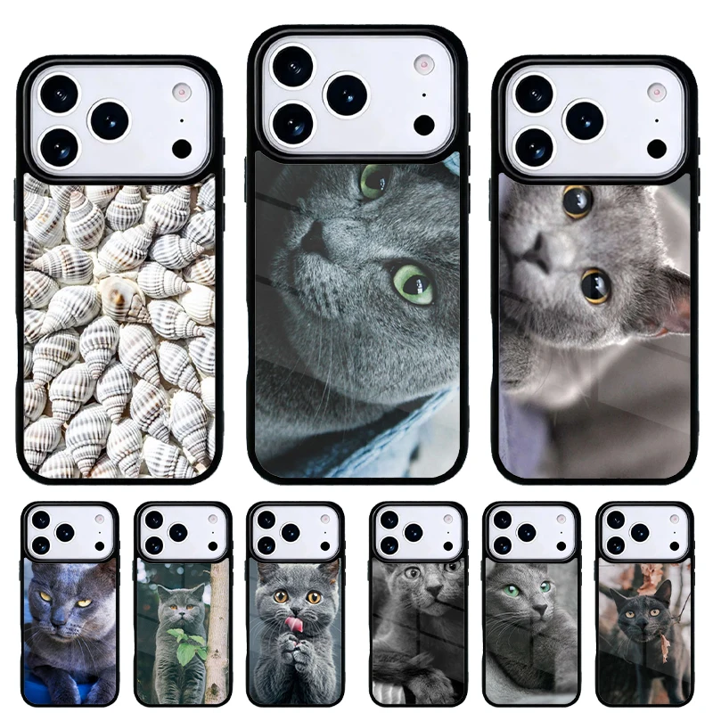 Funda iPhone Gatito Azul Ruso para 17 Air a 11
