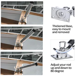 Soporte caña barco regulable 360° – Acero inoxidable 316 marine