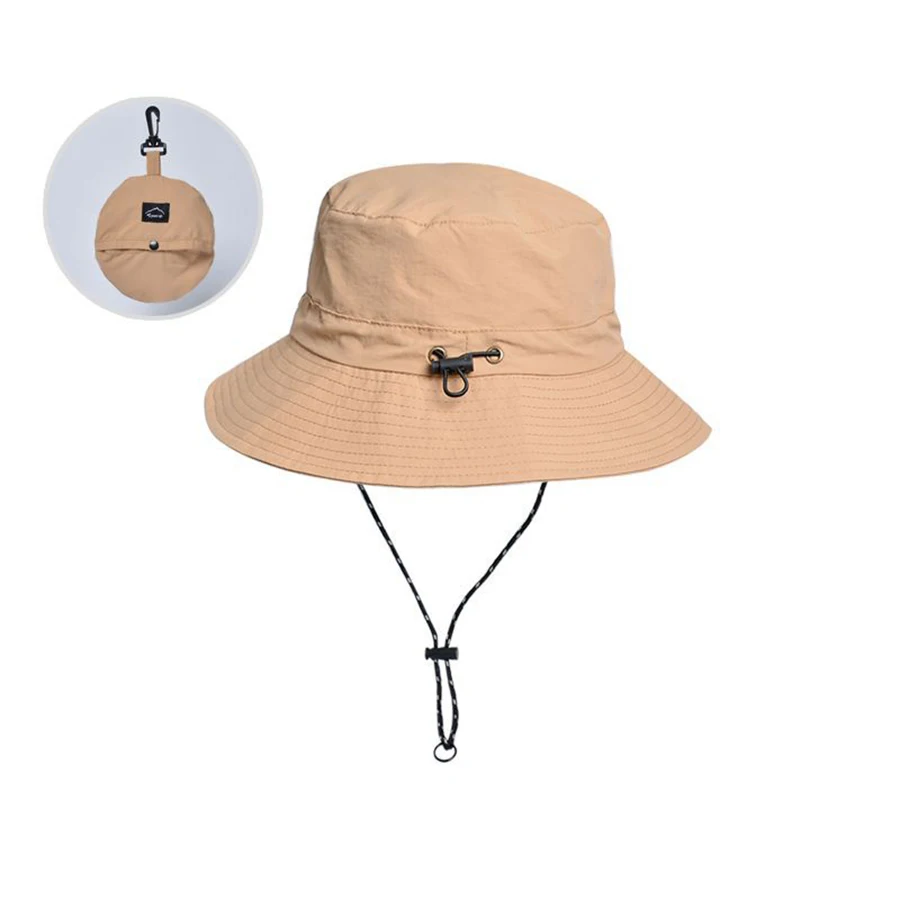 1 Uds. Sombrero de sol impermeable para hombre y mujer, protección UV, sombrero de pesca de ala ancha de malla plegable ajustable - imagen 3