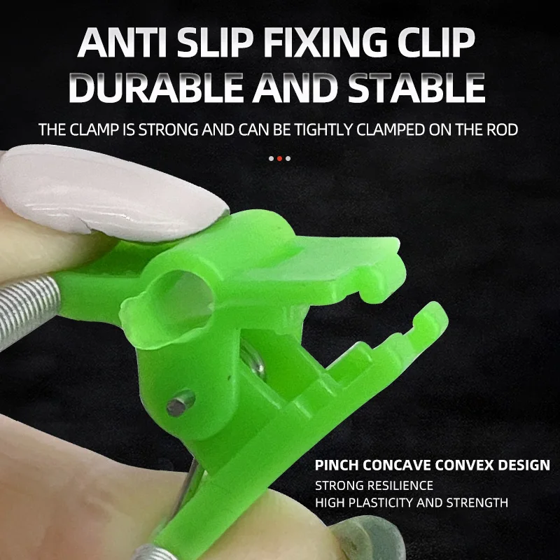 Herramientas de pesca LED, caña de pescar nocturna, cebo para morder, luz de alarma con campanas gemelas, indicador de anillo, alarma de cebo para peces, accesorios de pesca - imagen 3