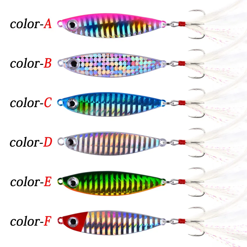 Señuelo de pesca con plantilla de Metal, pesas de 7g-30g, cebo duro para pesca de lubina, aparejos de cebo para trucha, Jigging, plantillas de señuelos de agua salada, 5 uds. - imagen 3