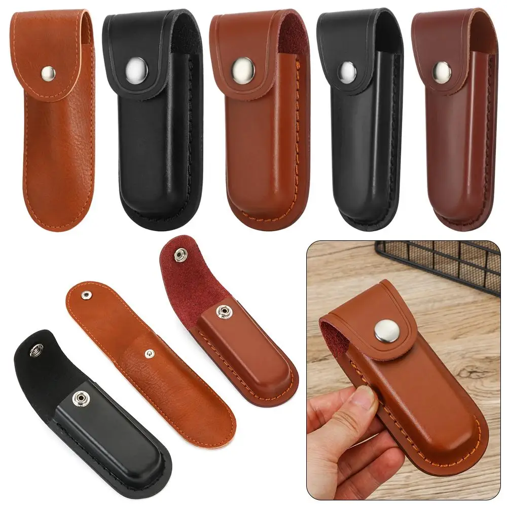 Funda de cuero de alta calidad, funda para cuchillo, funda para campamento, cinturón de transporte al aire libre, funda plegable para herramienta de cuchillo, funda para linterna - imagen 2