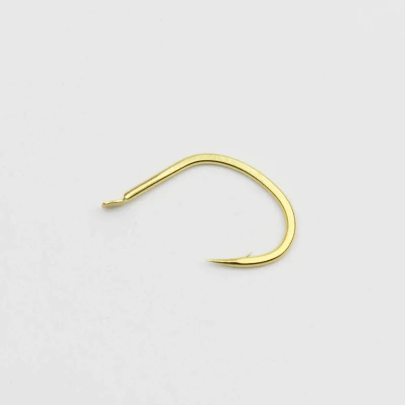 100 unids/lote 5 # -12 #   Anzuelos de pesca en balsa, Color dorado, vientre ancho, anzuelo de púas súper afilado, plantilla de acero al carbono, pesca en barco - imagen 3