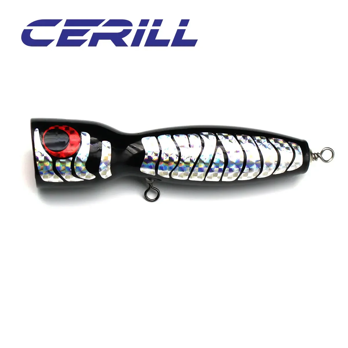 Ceril-señuelo de pesca de superficie Popper de madera hecho a mano, juego grande de arrastre, Jigging, Crankbait, cebo de atún de tiro largo, 19cm, 120g, 1 ud. - imagen 5