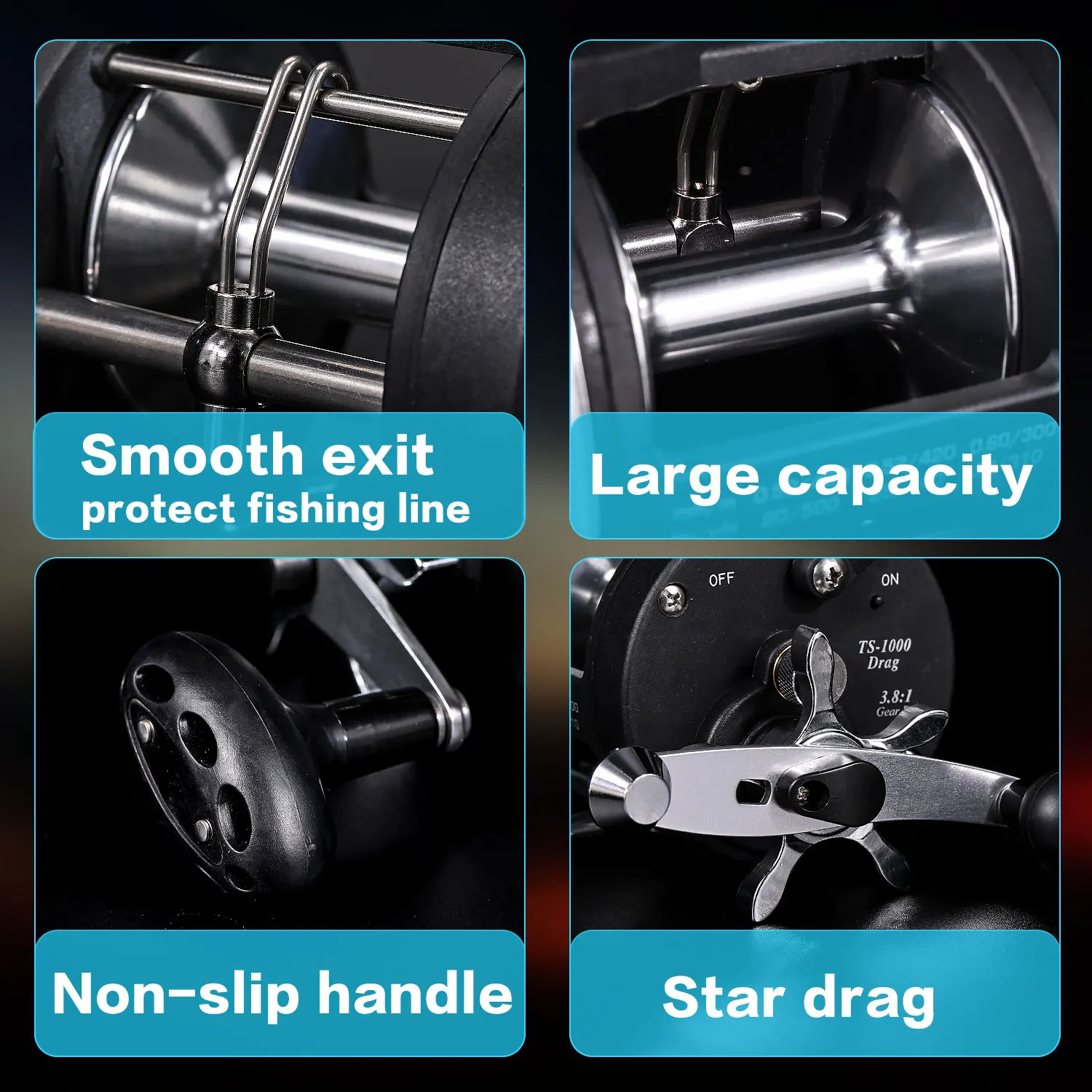 Experimente la mejor aventura de pesca con nuestro mango sin deslizamiento de alta capacidad y diseño de salida suave