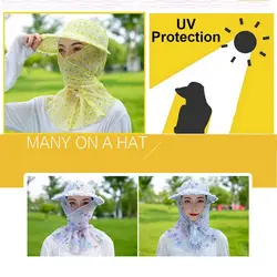 Sombrero de cubo protección solar con ala ancha flores para pesca al aire libre
