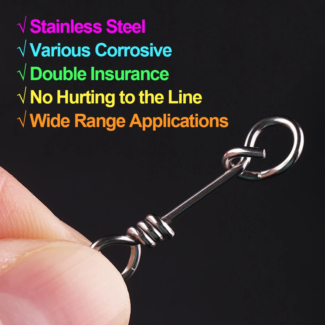 FishTrip Curve Snap de pesca, Clip de acero inoxidable, doble seguro, Drop Shot Rig Snap - imagen 4