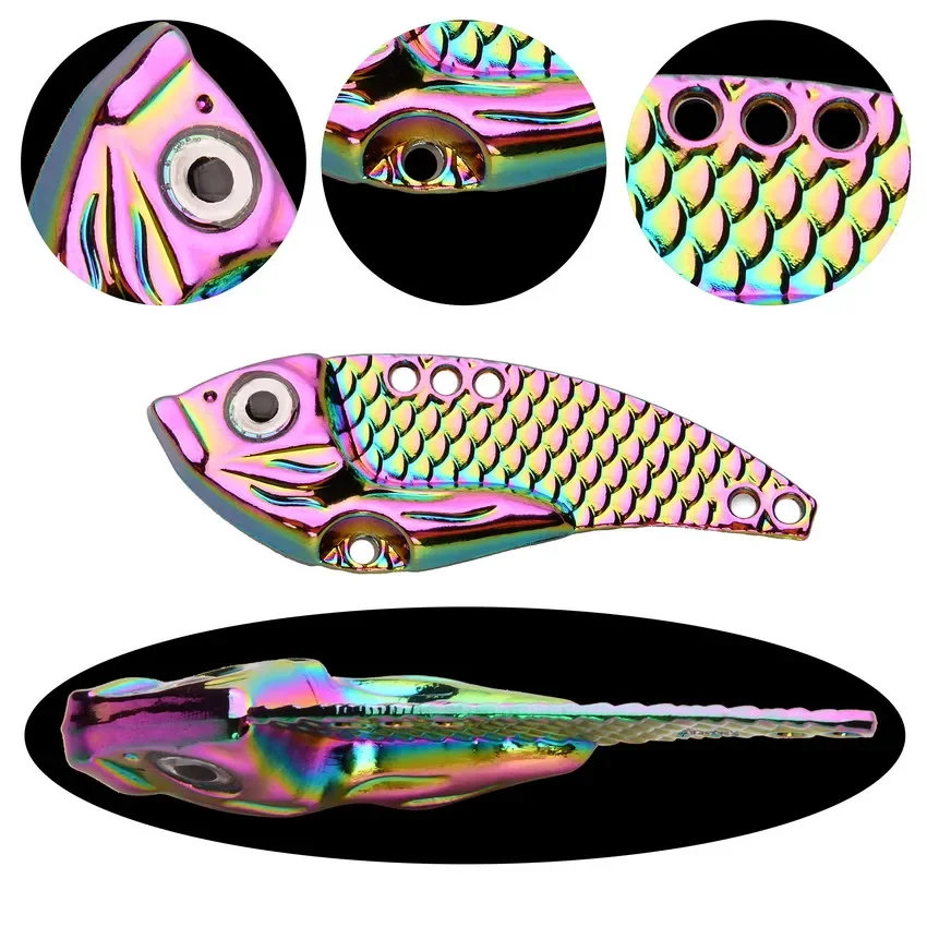 3 uds Metal toda la capa de agua lanzar vibración colorida 5g-15g VIB lentejuelas pesca cebo de lubina Artificial cebo especial para cebo tembloroso - imagen 4