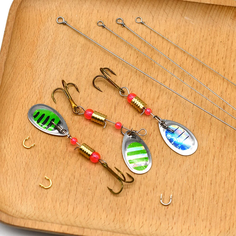 30 Uds. Eje giratorio de pesca, alambre de acero inoxidable, Kit de fabricación de señuelos de pesca, aparejos para lubina de agua dulce, trucha, Walleye, salmón - imagen 3