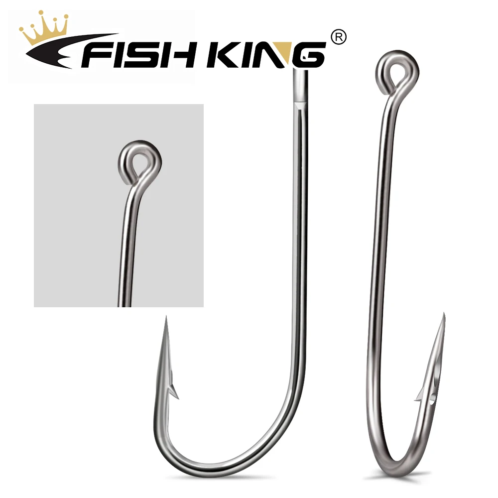 FISH KING 30-100 Pcs High Carbon Steel Fishing Hook Barbed Carp Fishing Hooks Sharp Fishhook for Sea Fishing Hook Tackle 2330 - imagen 2
