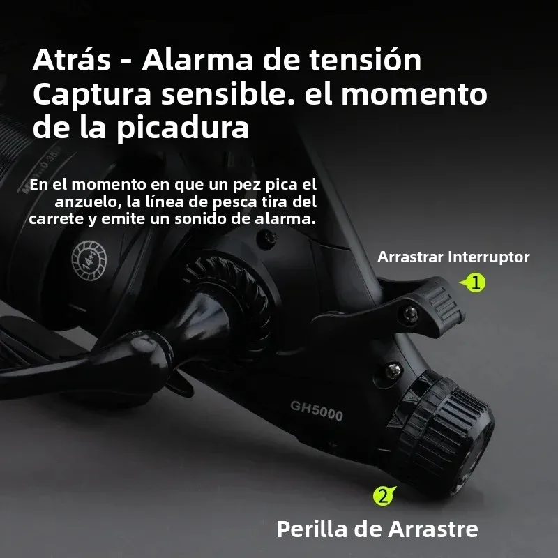 Carrete giratorio Huidiao doble freno bobina cónica para lance largo - imagen 2