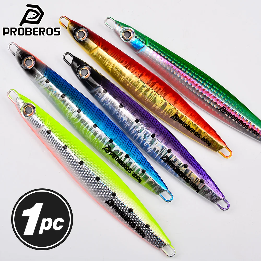 Proberos Jig de Caída Lenta Metálico UV – Estampado 3D para Jigging