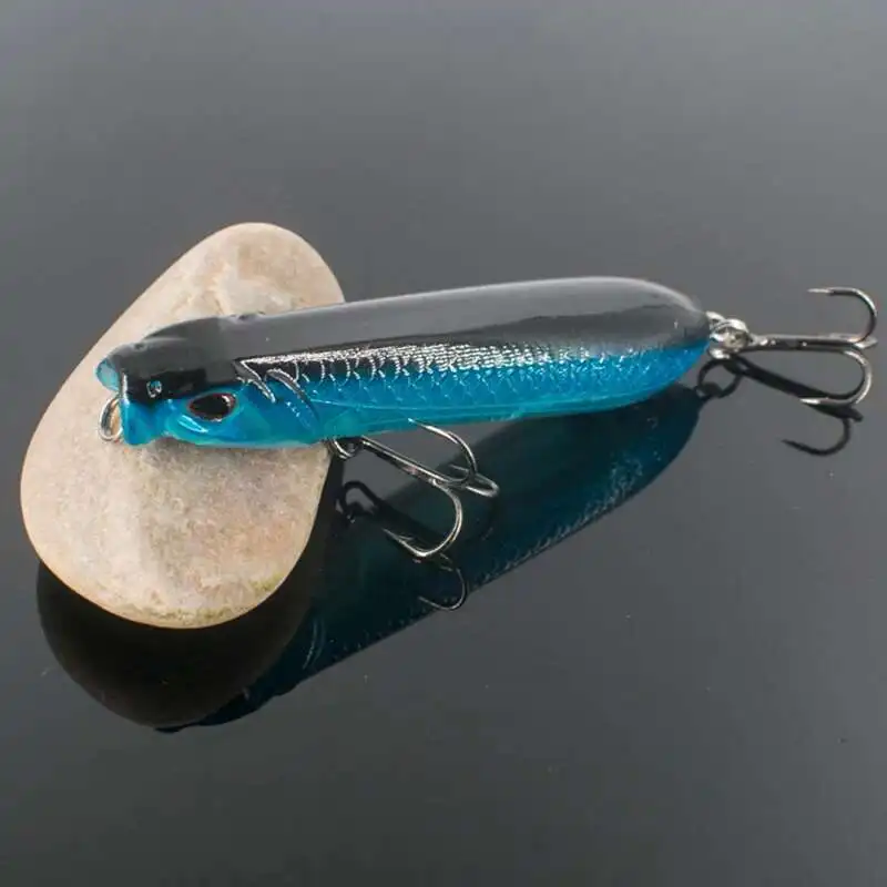 1pc Fishing Lure Lifelike Floating Pencil Bait Bionic Fishlures With Sharp Barbed Treble Hooks For Bass Perch Black Fish Fishing - imagen 3