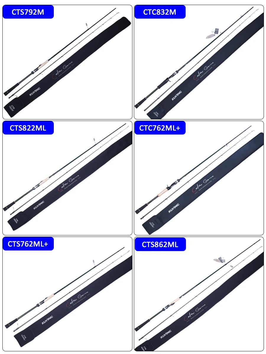 Caña Kuying Culter de carbono para spinning y casting Fuji - imagen 2