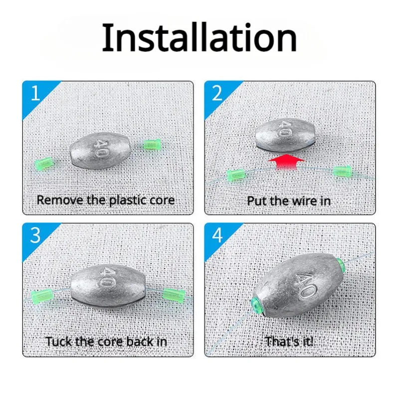 Plomo de plomo con forma de oliva, 5 uds., 15/20/30g, equipo de pesca, balsa, pesca, correr, corazón, juego hueco, puente, fundición de larga distancia - imagen 4