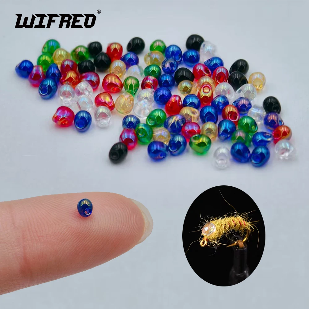 Wifreo 100 Uds 2,8mm cuentas con forma de burbuja Flash plástico ligero atado de moscas Material imita ojos de pez o la cabeza del señuelo de la ninfa