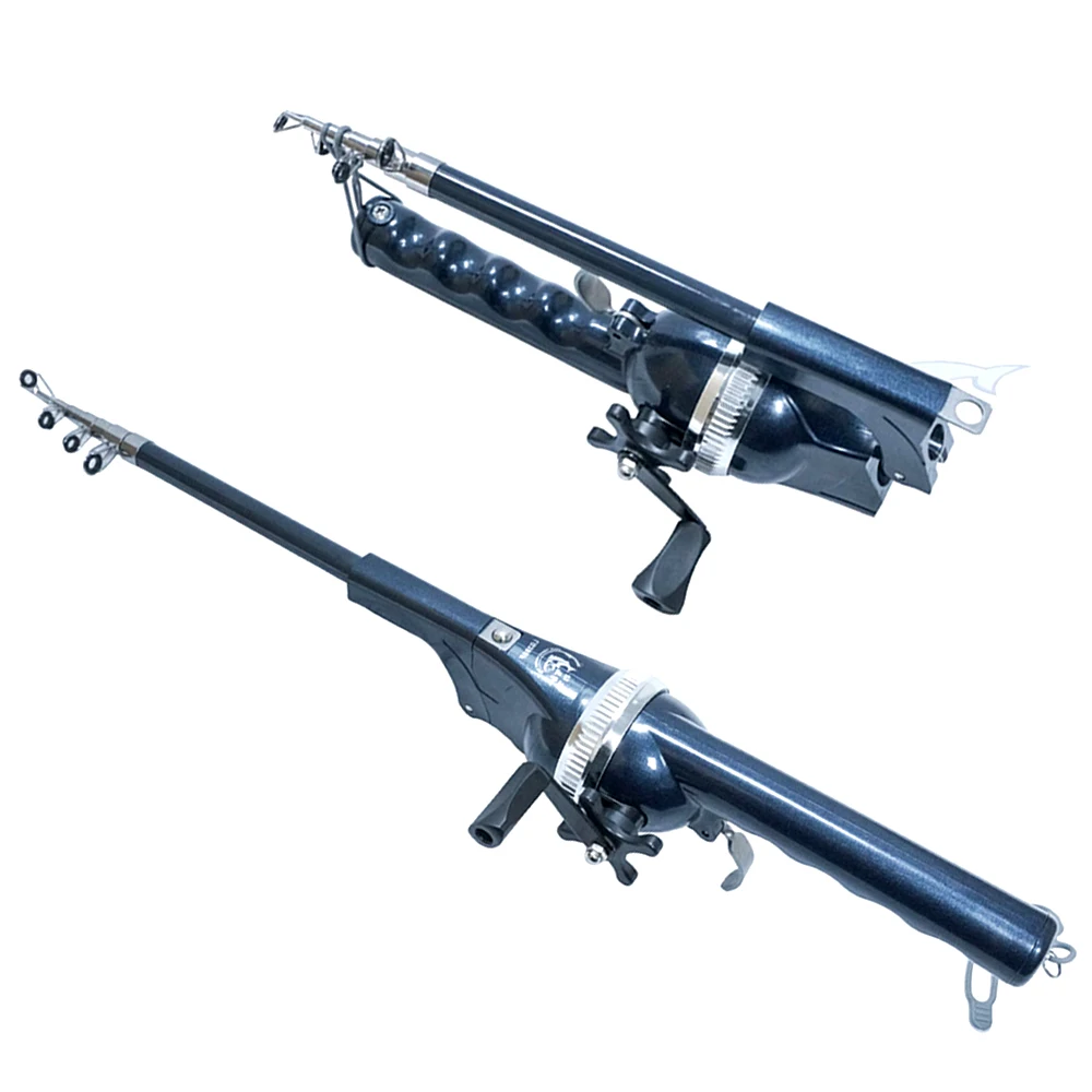 Juego de caña de pescar plegable integrada y carrete cerrado con línea, accesorios para aparejos de pesca, cañas de señuelo de fundición portátiles de 1,38 m - imagen 3