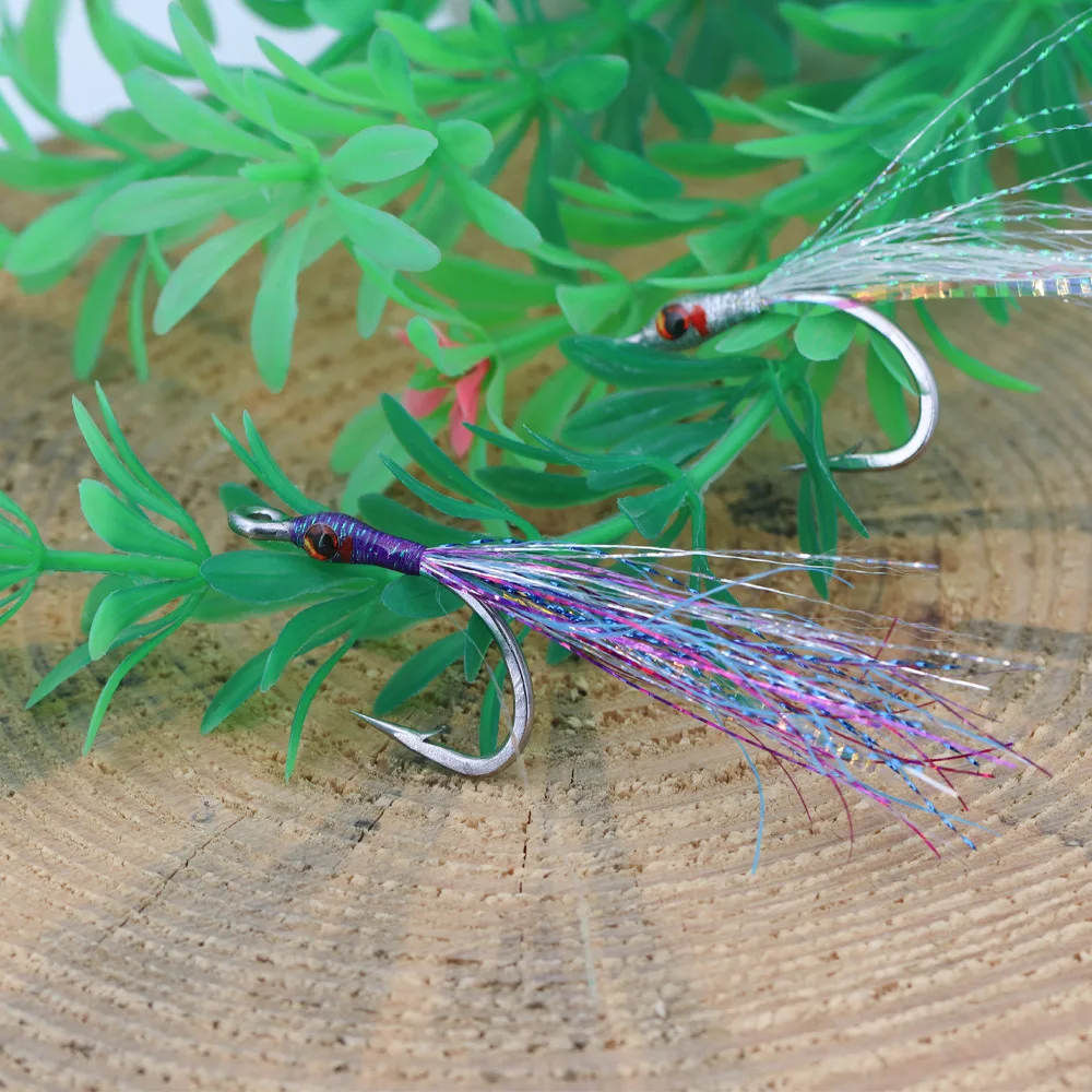 ICERIO 3/4PCS 4/0 #    Moscas de pesca con mosca epoxi 3D Minnow Baitfish señuelo con luminoso para trucha Pike almizclado lubina Señuelos de pesca de mar - imagen 3