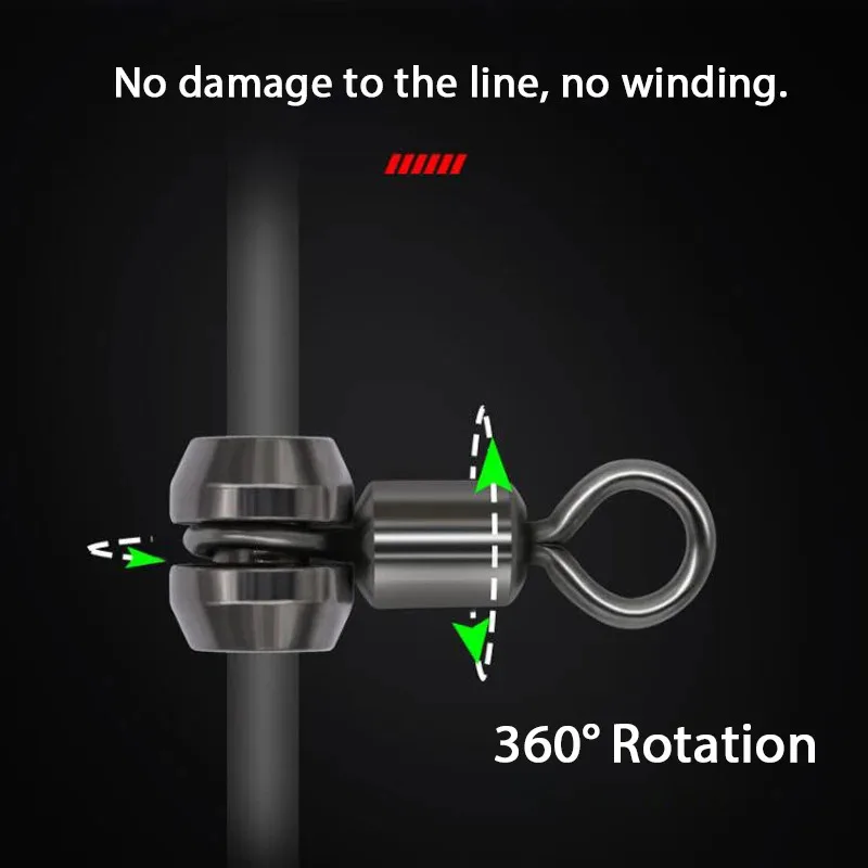 BRAVMACK suministros de pesca giratoria ballena roja rodamiento de bolas giratorios cabeza de cobre mosquetones costeros para accesorios de pesca - imagen 4