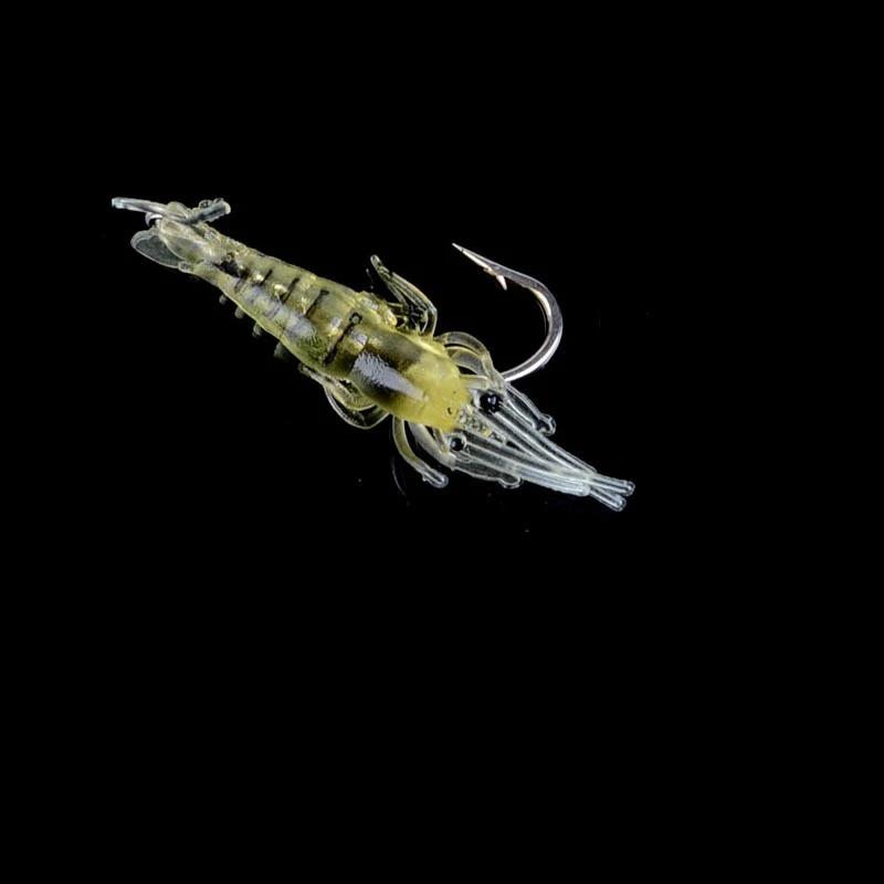 Cebos artificiales de 4cm y 1,3g, 10 unids/lote, señuelo de Camarón con ganchos de pesca, señuelo suave, cebo de pesca de camarón, pesca de carpa B220 - imagen 4