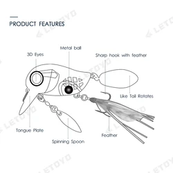 LETOYO Crankbait flotante para trucha y lubina – acción superficie