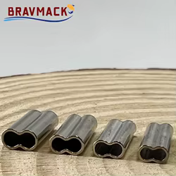 50 Uds. Conector de manguitos de prensado de tubo de pesca de cobre doble para accesorios de aparejo accesorios de pesca